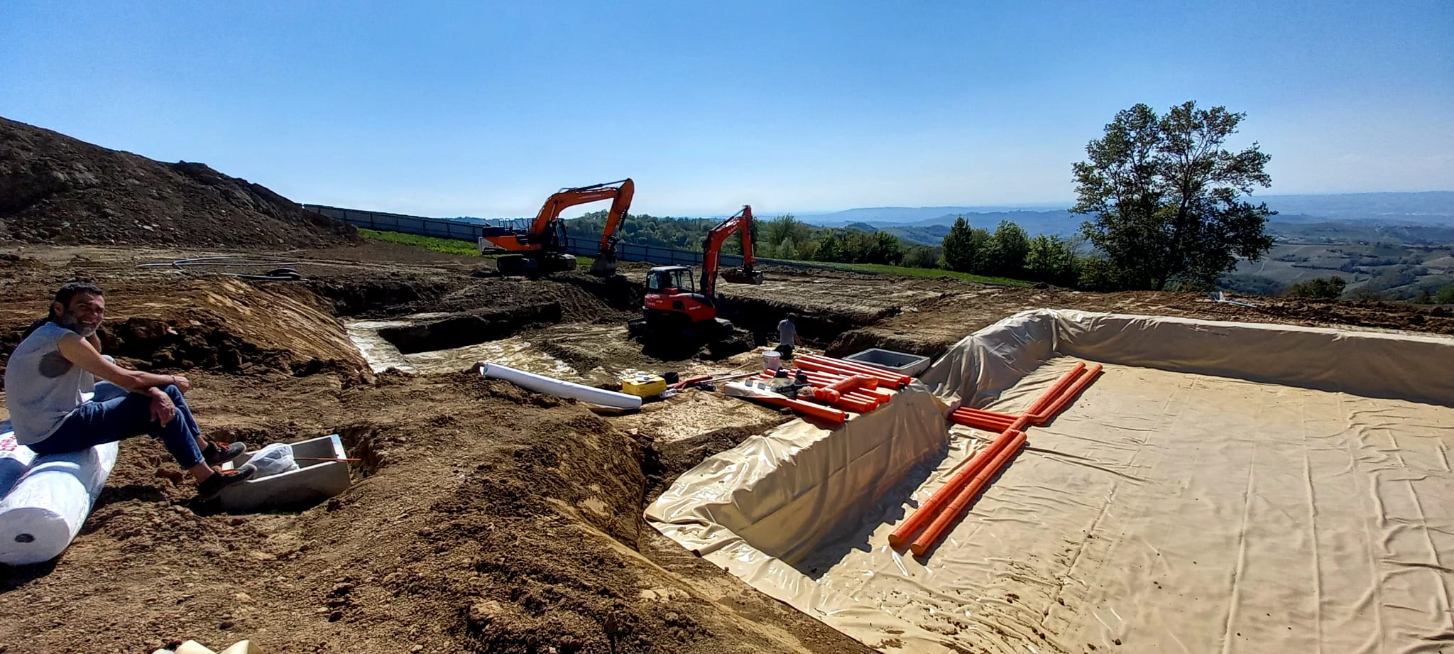 Impianto di fitodepurazione realizzato secondo la normativa regionale — cantina Alta Langa, Piemonte